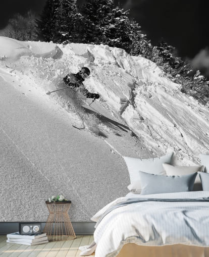 Skier Down Slope Baggrund