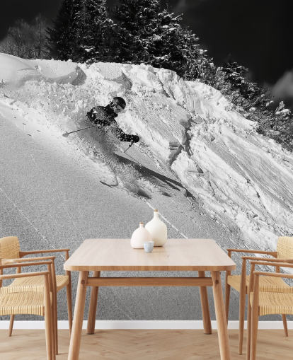 Skier Down Slope Wallpaper