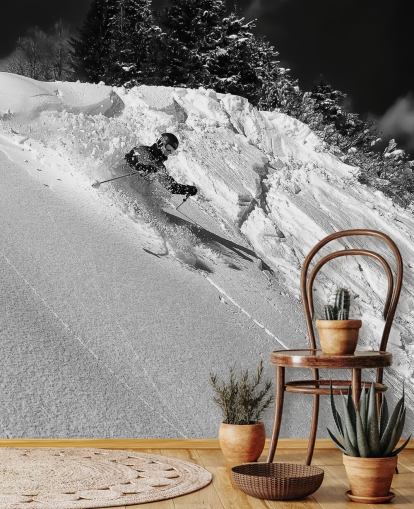 Skier Down Slope Wallpaper