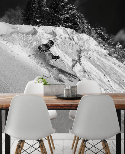 Skier Down Slope Wallpaper