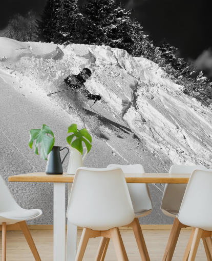 Skier Down Slope Wallpaper