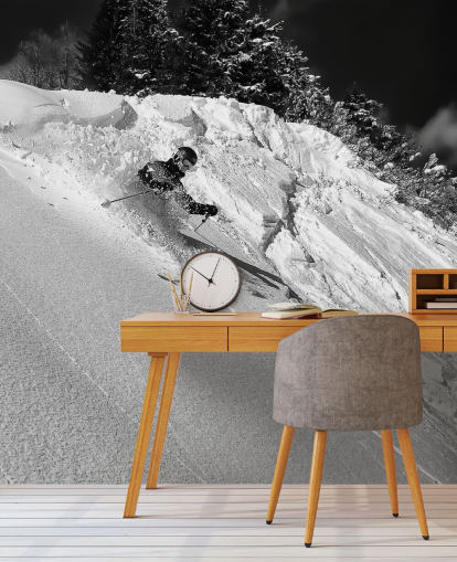 Skier Down Slope Wallpaper