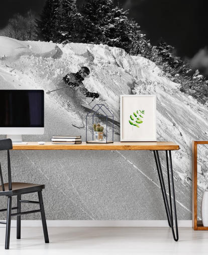 Skier Down Slope Wallpaper