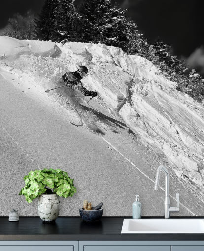 Skier Down Slope Wallpaper Skier Down Slope Wallpaper