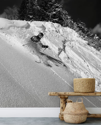 Skier ned skråningen Bakgrunn