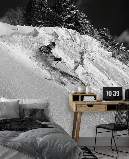 Skier ned skråningen Bakgrunn