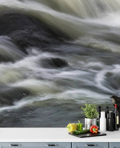 Carta da parati fiume e uccelli