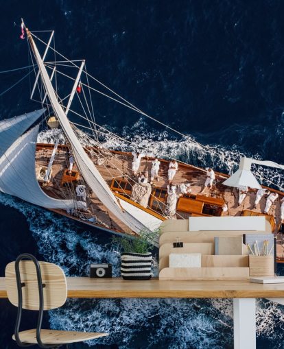 Flygfoto av Yacht Bakgrund Flygfoto av Yacht Bakgrund