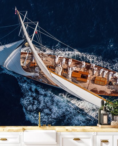 Vista aerea della carta da parati per yacht