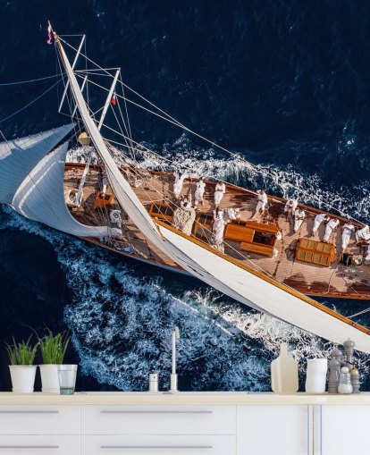 Aerial View of Yacht Bakgrunn