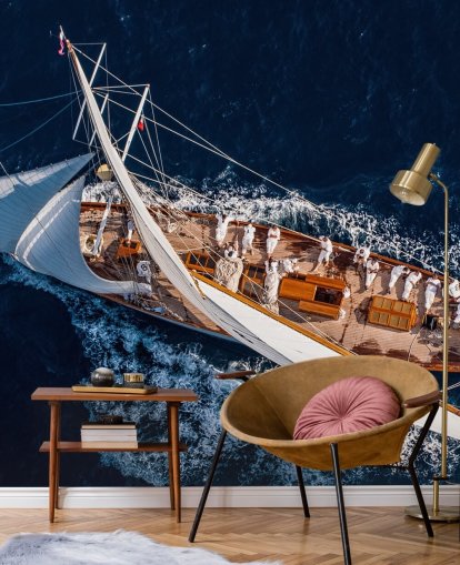 Vista aerea della carta da parati per yacht