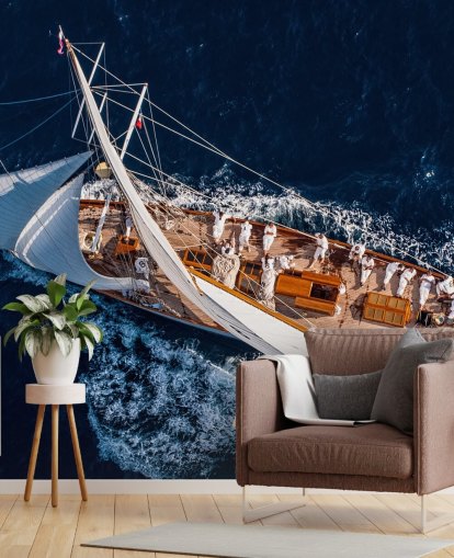 Luftaufnahme der Yacht-Tapete