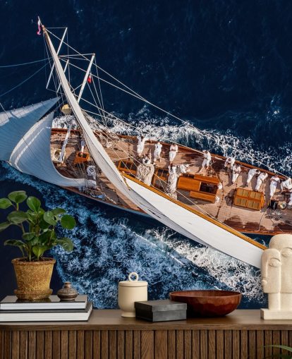 Luftaufnahme der Yacht-Tapete