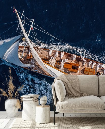 Flygfoto av Yacht Bakgrund