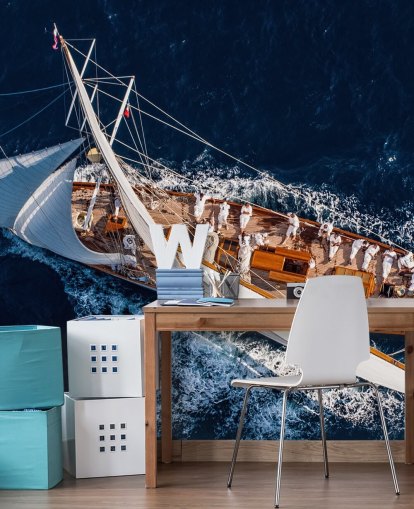 Luftaufnahme der Yacht-Tapete