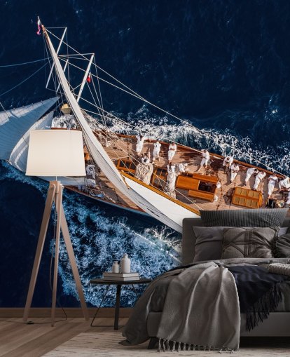Luftaufnahme der Yacht-Tapete