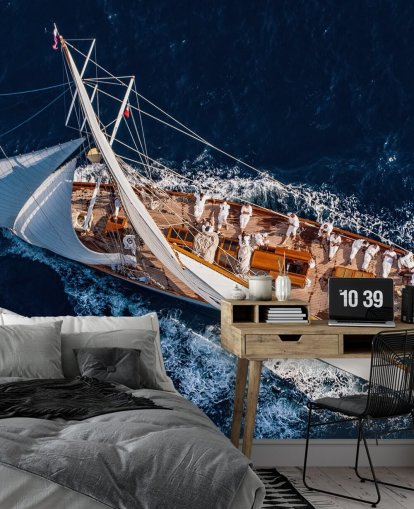 Luftaufnahme der Yacht-Tapete Luftaufnahme der Yacht-Tapete