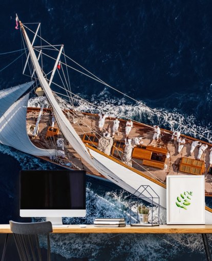 Luftaufnahme der Yacht-Tapete