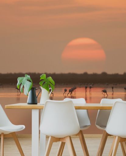Flamingos av Sunrise väggmålning
