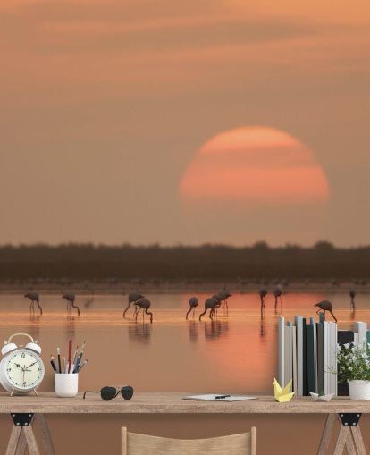 Flamingos av Sunrise väggmålning Flamingos av Sunrise väggmålning