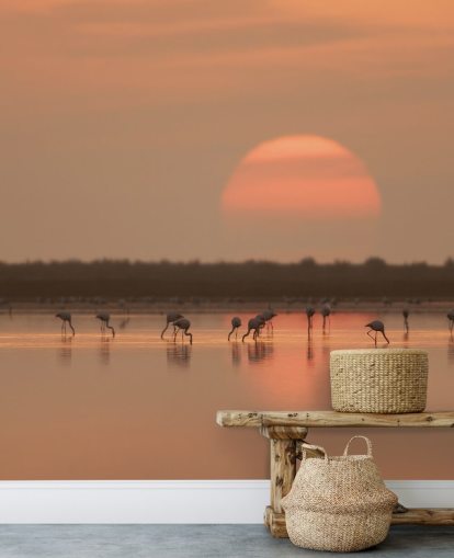 Flamingos av Sunrise väggmålning