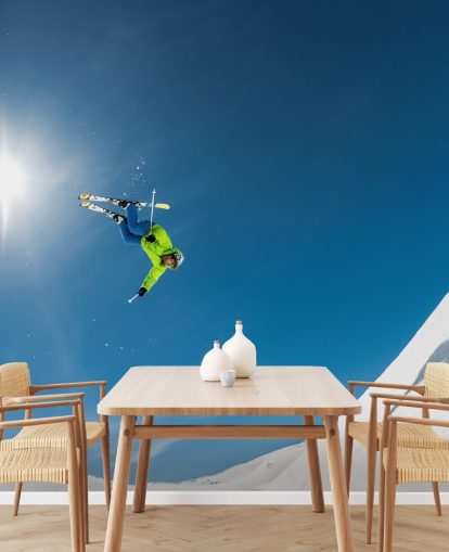 Skier Flying Wall Mural