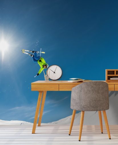 Skier Flying Wall Mural