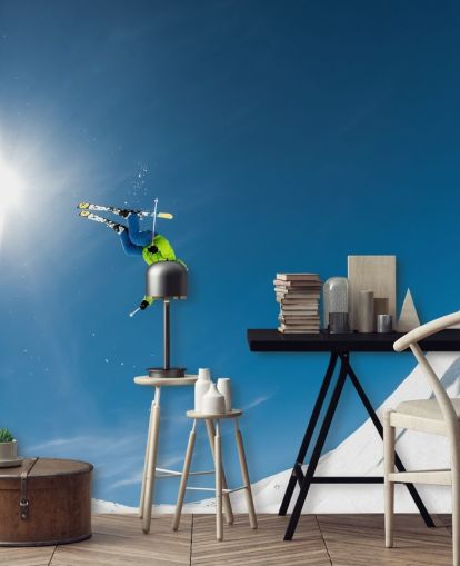 Skier Flying Wall Mural