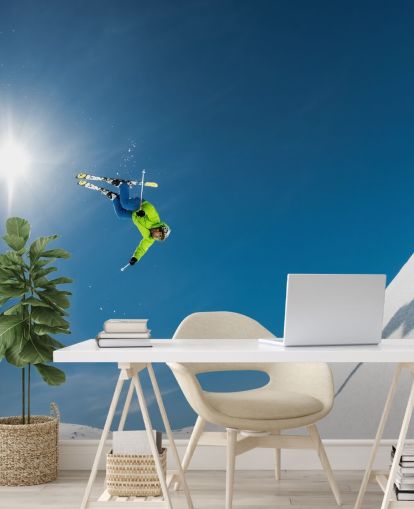 Skier Flying Wall Mural