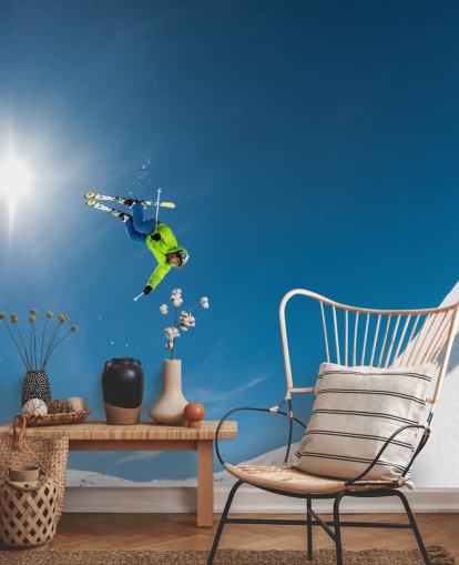 Skier Flying Wall Mural Skier Flying Wall Mural