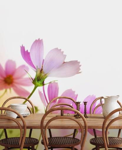 Pink Field Flowers Wall Mural