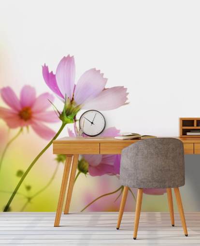 Pink Field Flowers Wall Mural