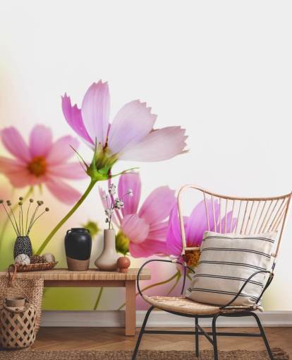 Mural de pared Flores de campo rosas