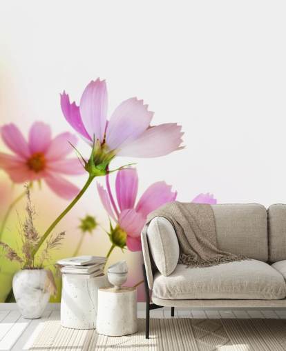 Rosa Felt Blomster Veggmaleri