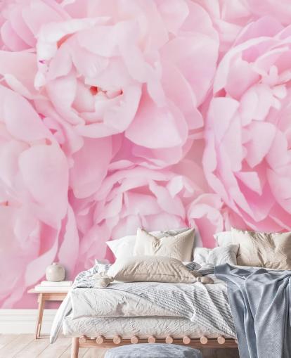 carta da parati vicino peonie rosa