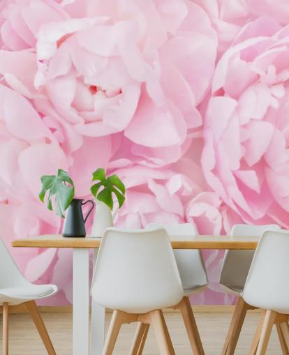 carta da parati vicino peonie rosa