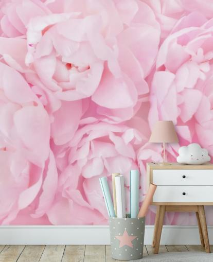 carta da parati vicino peonie rosa