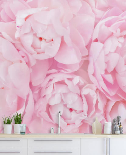 roze pioenen close-up behang roze pioenen close-up behang