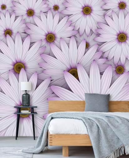 Papier Peint Marguerites violettes