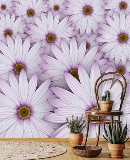 Papel Pintado Margaritas Moradas