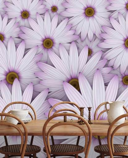 Papel Pintado Margaritas Moradas