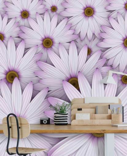 Papel Pintado Margaritas Moradas