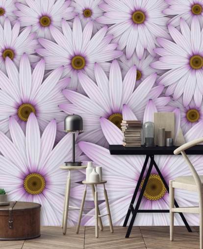 Papel Pintado Margaritas Moradas