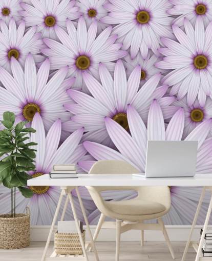 Papier Peint Marguerites violettes