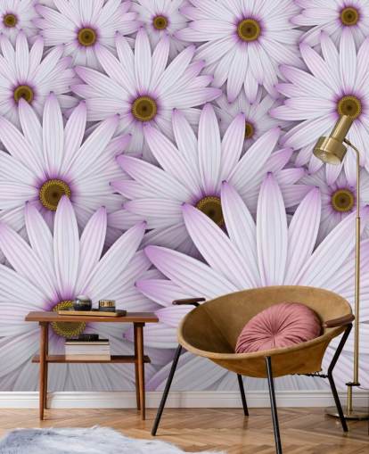 Papier Peint Marguerites violettes