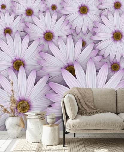 Papel Pintado Margaritas Moradas