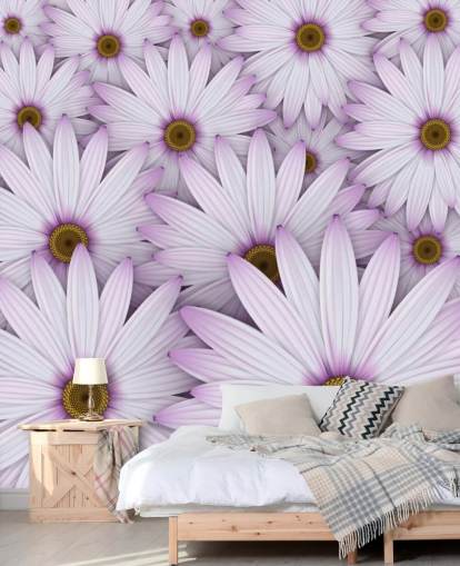 Papel Pintado Margaritas Moradas