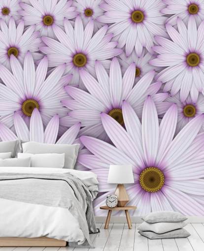 Papel Pintado Margaritas Moradas