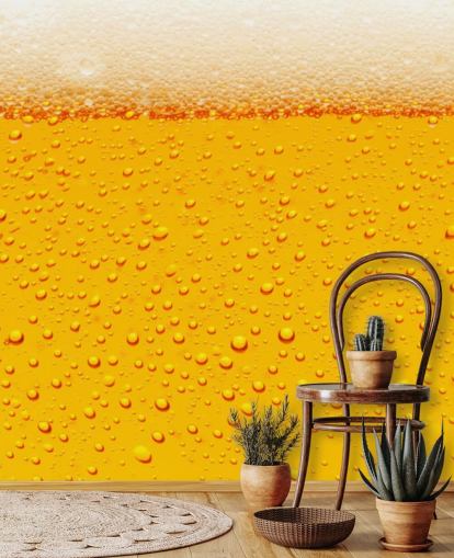 Décoration murale verre à bière en gros plan de mousse et de bulles Décoration murale verre à bière en gros plan de mousse et de bulles