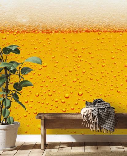 Bierglas Nahaufnahme von Schaum und Blasen Wandgemälde Bierglas Nahaufnahme von Schaum und Blasen Wandgemälde